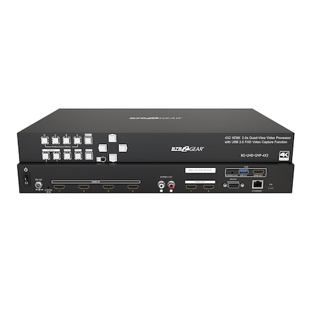 Bzbgear 4X2 MULTIVIEWERSWITCHERSCALER BG-UHD-QVP-4X2